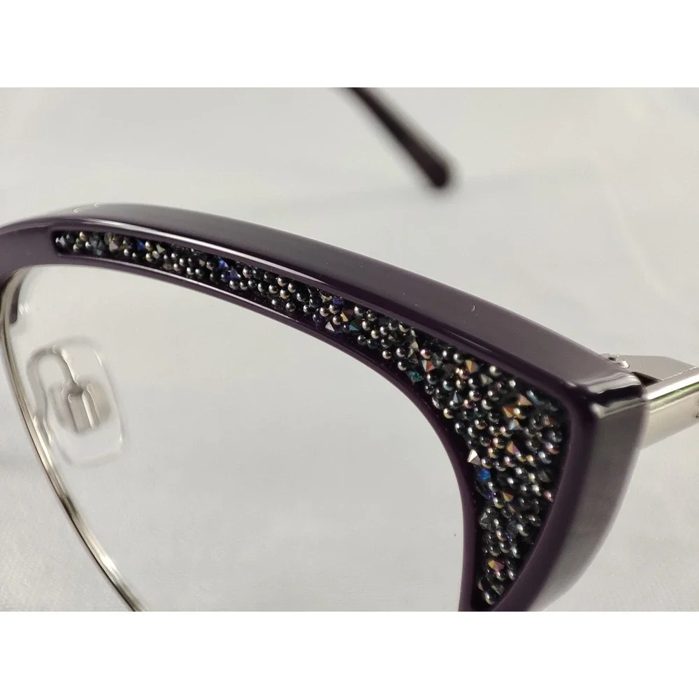 Swarovski SK 5363 081 Shiny Violet Cat Eye Eyeglass Frames Women 53-17-145 NWT